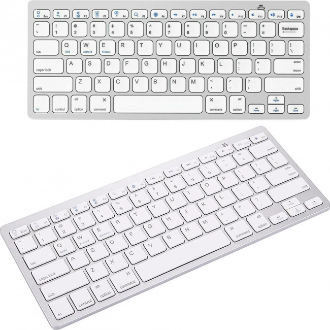 Brezžična Bluetooth tipkovnica za PC, iPad in Mac z nizkoprofilnimi tipkami – Bela