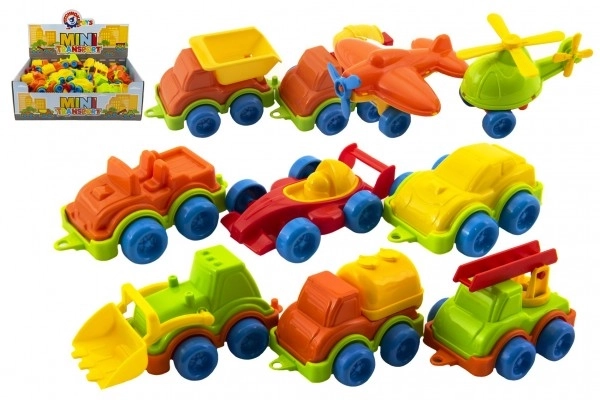 Mini plastična vozila 10-12cm za prosti tek, mešan izbor