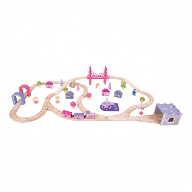Bigjigs Rail Lesena velika železniška proga za princese