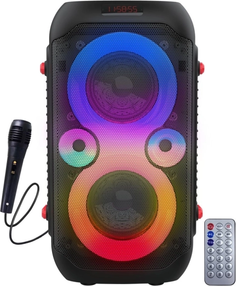 Prenosni Bluetooth zvočnik z LED osvetlitvijo za karaoke