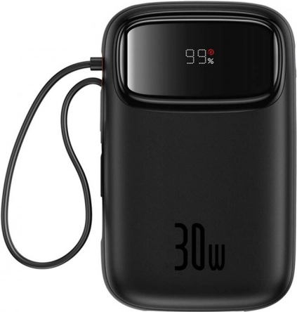 Powerbank Baseus QPow 2 10000 mAh, 30 W, 2× USB‑C, črna