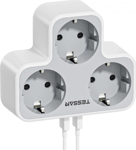 Stenska vtičnica Tessan z USB 2,4 A