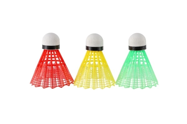 Žogice/Košarice za badminton barvne plast 3 kosi na kartici 11x21cm