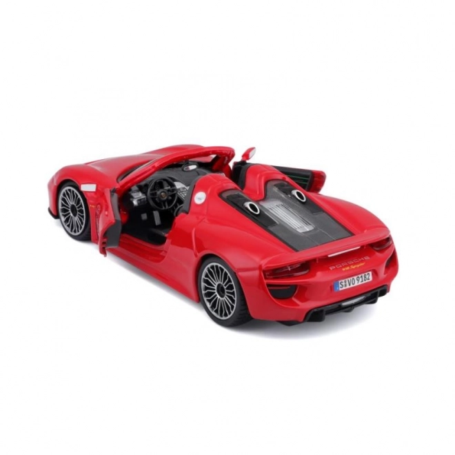 Kovinski avto Porsche 918 Spyder rdeč