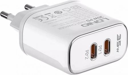 Omrežni polnilec LDNIO 35 W z dvema USB‑C za iPhone + kabel USB‑C – Lightning