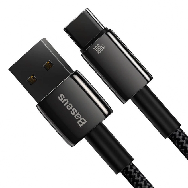 Kabel Baseus Tungsten Gold USB na USB-C, 100 W, 2 m črna