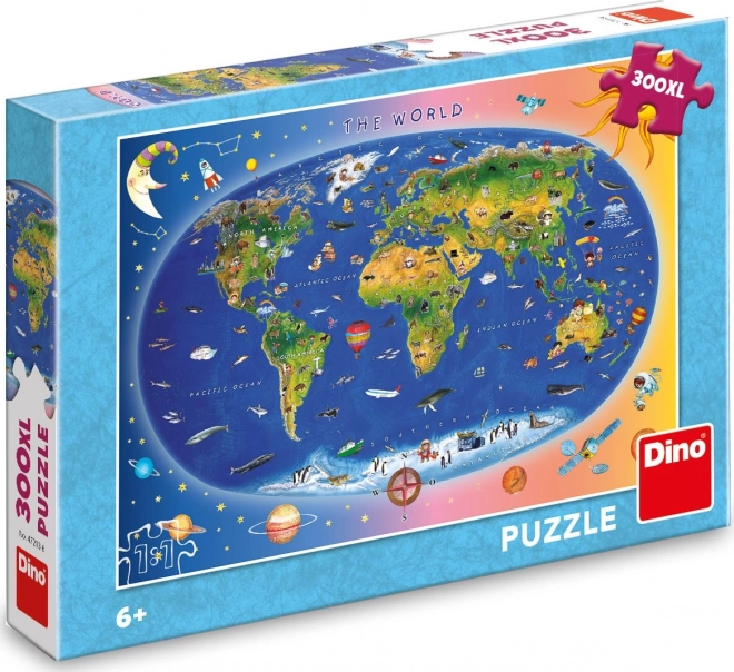 Dino otroška puzzle mapa 300 XL kosov