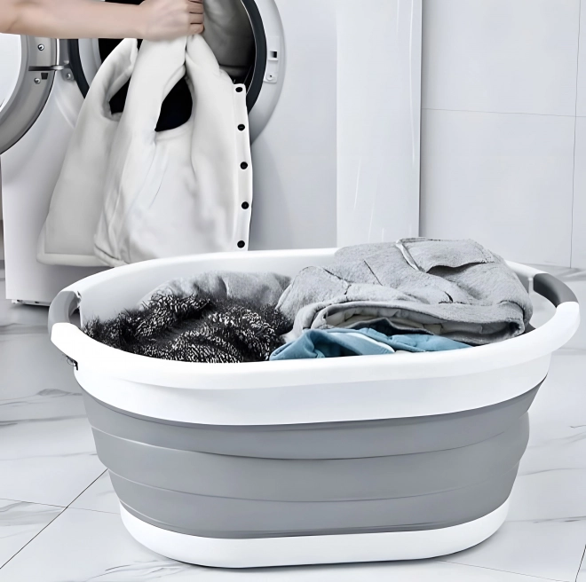 Zložljiv koš za perilo bela-siva 20 L od ModernHome