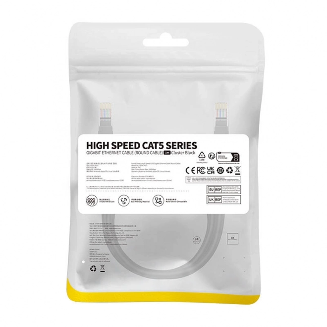 Omrežni kabel Baseus Ethernet CAT5 1m črn