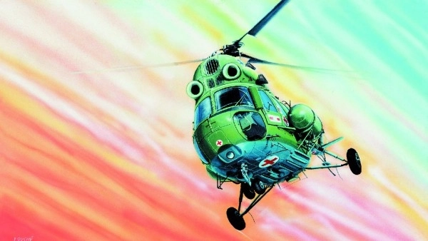 Model Kliklak Helikopter Mil Mi-2 27,6x30cm v škatli 34x19,5x5,5cm