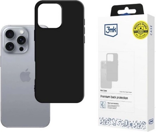 Mat ovitek iPhone 16 Pro Max 6,9 črn