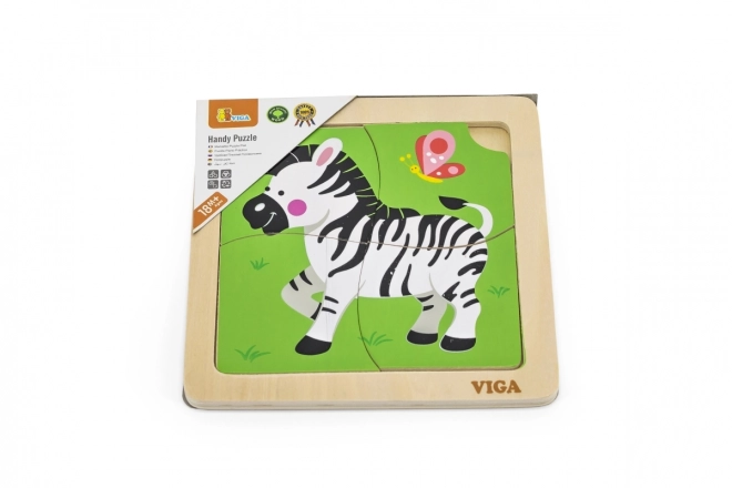 Lesena sestavljanka 4 deli - zebra