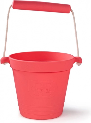 Bigjigs Toys silikonsko plažno vedro temno rožnato