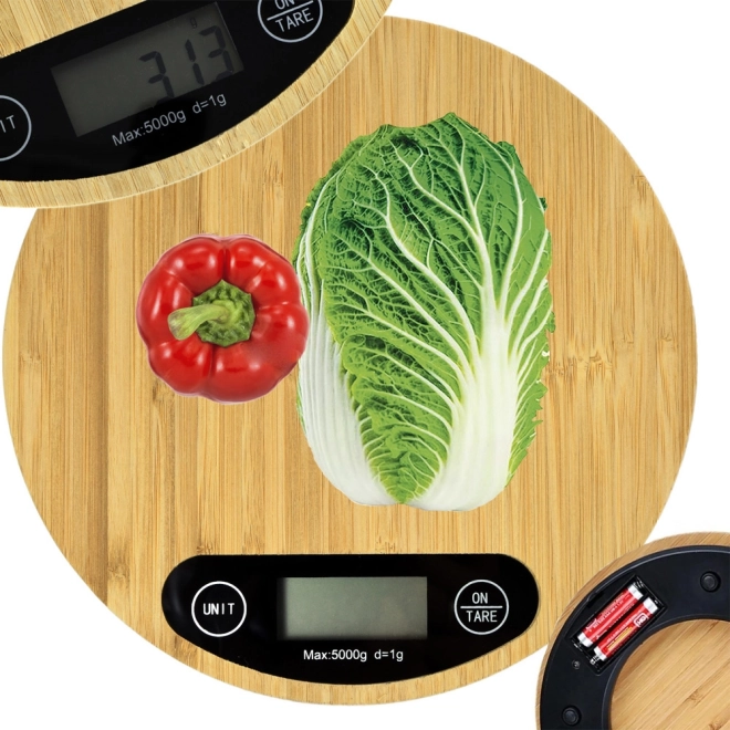 Bambusova digitalna kuhinjska tehtnica do 5 kg