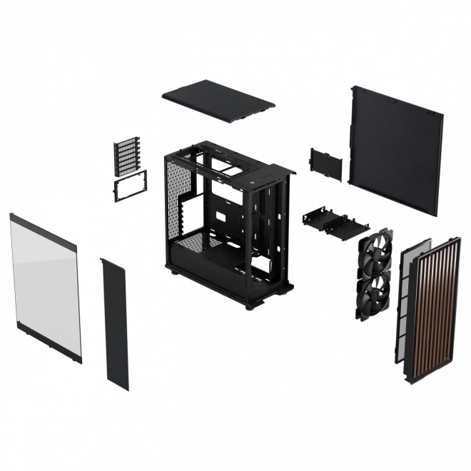 Fractal Design ohišje North črna z lesenimi elementi