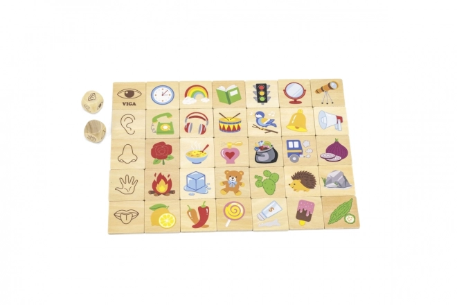 VIGA učna igra lesene puzzle za učenje čutil