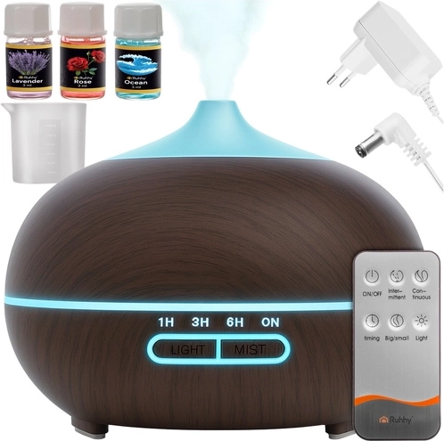 Ultrazvočni aroma difuzor in vlažilnik 400 ml z LED, ionizacijo in daljinskim upravljalnikom