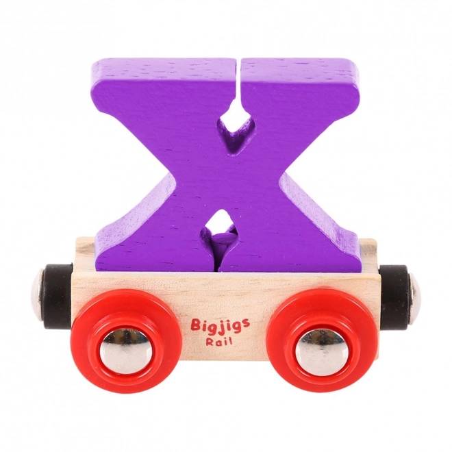 Bigjigs Rail leseni vagónek - Črka X