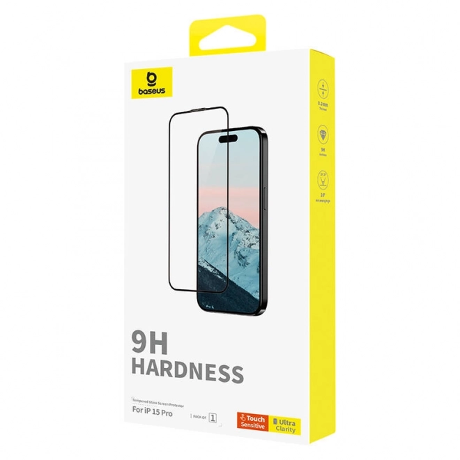 Kaljeno steklo Baseus 0,3 mm za iPhone 15 Pro