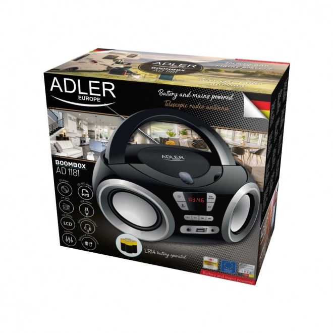 Prenosni boombox s CD in USB ADLER AD 1181