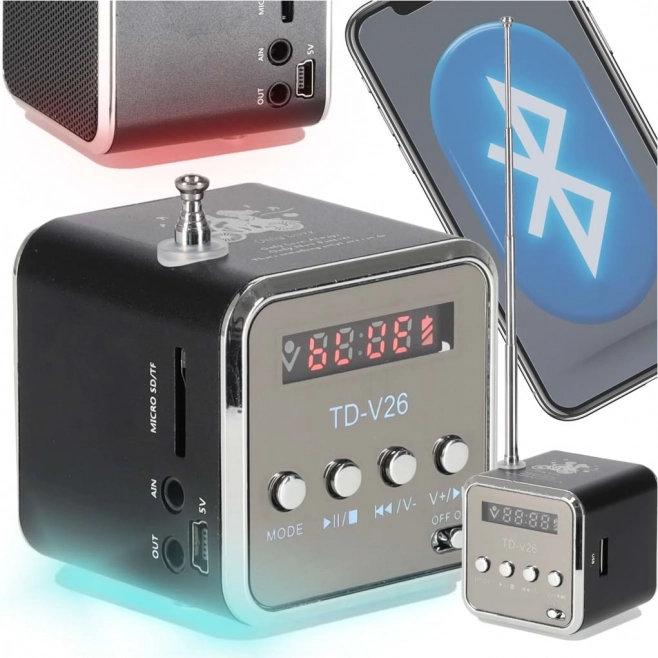 Prenosni Bluetooth zvočnik z radiem in LCD zaslonom TD-V26