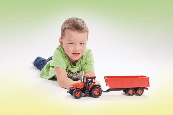 Rdeč traktor Zetor s prikolico z zvočnimi in svetlobnimi učinki - 36 cm