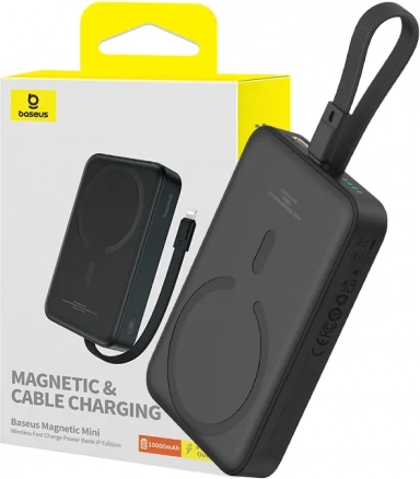 Magnetna power banka Baseus 10000 mAh z MagSafe in hitrim polnjenjem 20 W (črna)