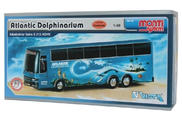 Komplet Monti Sistem MS 50 Atlantski Delfinarij Avtobus 1:48 v škatli 31,5x16,5x7,5cm