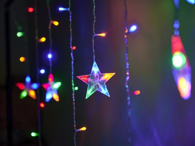LED barvni zaves z božičnimi motivi - 2,5 m, 138 LED