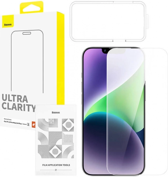 Zaščitno kaljeno steklo BASEUS OS Diamond Series HD za IPHONE 13 Pro Max / 14 Plus – prozorno