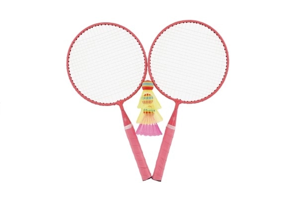 Badminton set otroški kovin/plastika 2 loparji + 3 žogice 2 barvi v mrežici 23x45x6cm