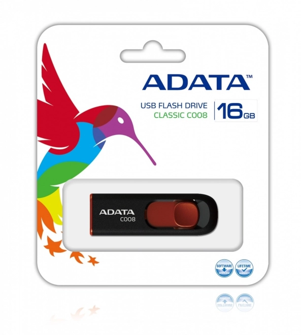 DashDrive Classic C008 16GB USB2.0 črne/rdeče barve