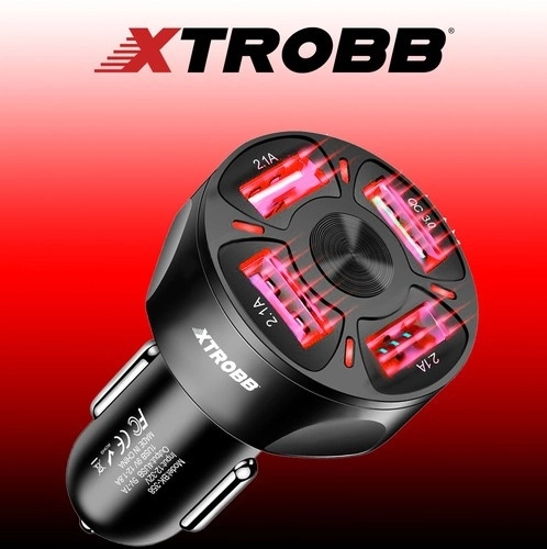 4x USB polnilec za avto + Xtrobb 19907 kabel