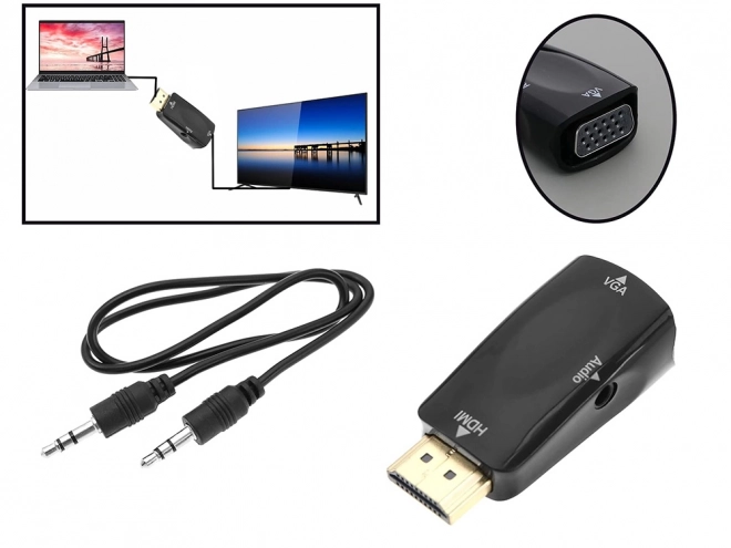 Pretvornik iz HDMI na VGA z avdio izhodom