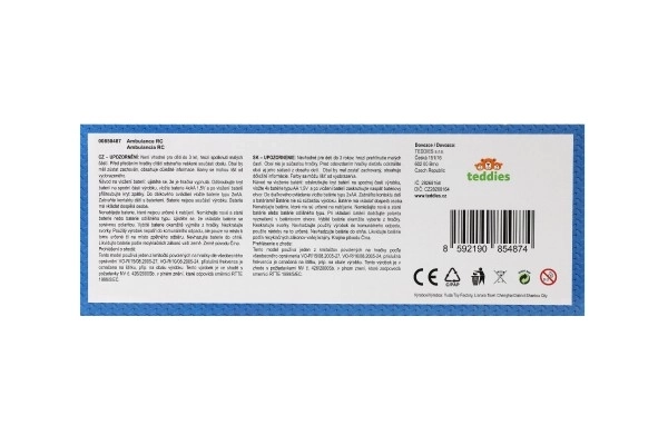 Avto RC reševalno vozilo plast 20cm na daljinsko upravljanje 27MHz na baterije s svetlobo v škatli 28x13x11cm