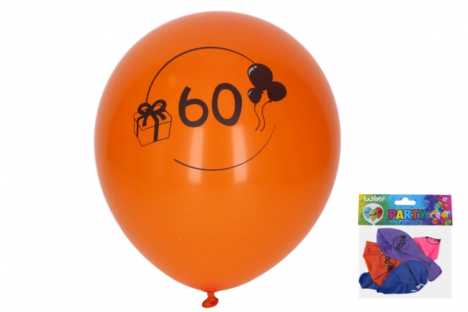 Napihljivi balon s številko 60 - 30 cm - 5 kosov