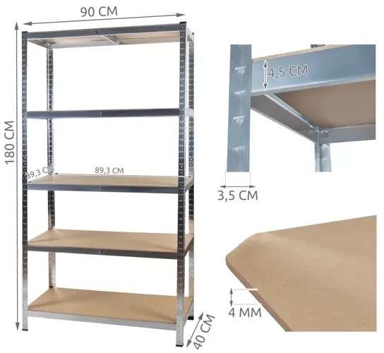 Skladiščna polica 180x90x40 Malatec 23768