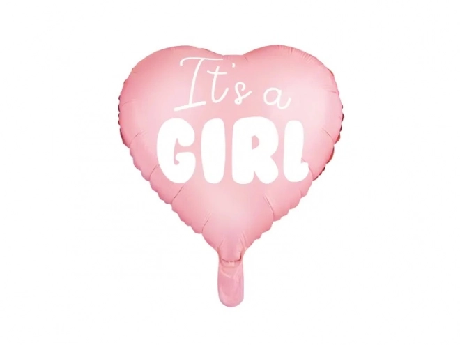 Balon iz folije 'It's a Girl' roza srce 45 cm