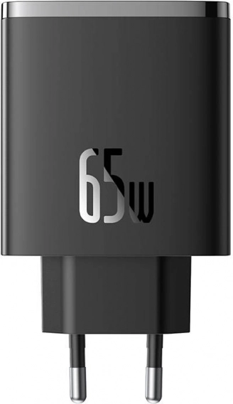 Omrežni polnilec Baseus OS-Cube Pro 65 W, 2× USB‑C + USB‑A, črna
