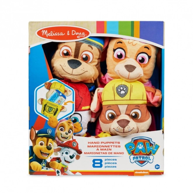 Štirje lutkovni junaki Tlapkova Patrola/Paw Patrol v škatli 26x30x6cm