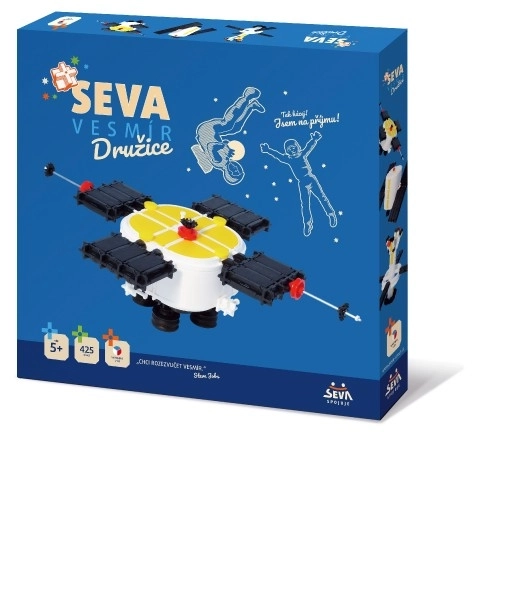 Konstrukcijski set SEVA VESOLJE Satelit plastika 425 kos v škatli 35x33x5cm