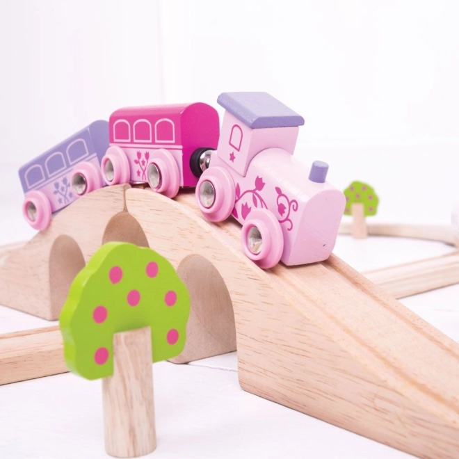 Bigjigs Rail Lesena vlakovna proga za princese 35 delov