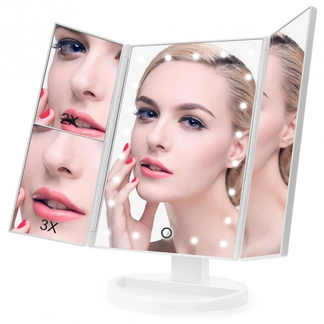 LED ogledalo za ličenje z 22 LED diodami in povečevalnim efektom