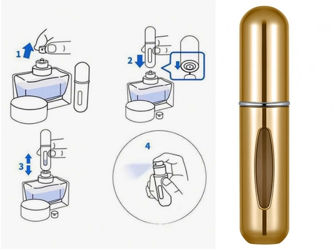 Potovalni razpršilec s pršilnikom za parfum 5ml razdeljevalec parfuma – zlata