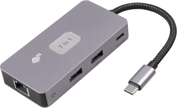 Adapter HUB USB-C 7 v 1 HDMI USB SD/TF RJ45
