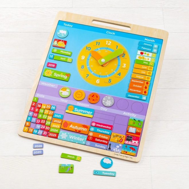 Angleški magnetni koledar z uro BIGJIGS TOYS