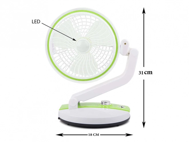 Prenosni zložljivi ventilator z LED svetlobo