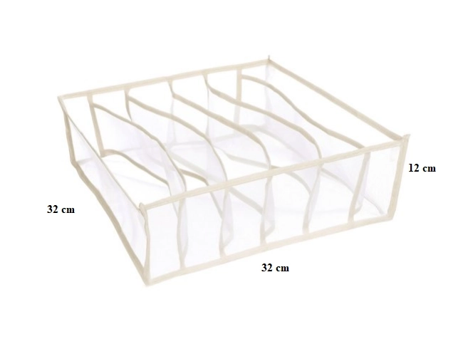 Garderobni organizator 6 razdelkov za perilo - bel