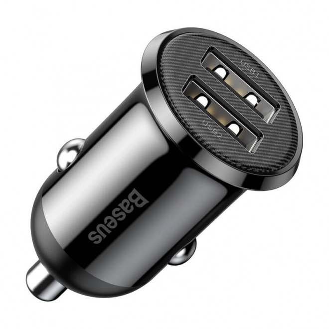 polnilec za avto Baseus Grain Pro 2x USB črna