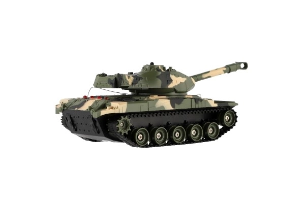 Tank RC plast 27cm 27MHz na baterije + polnilni paket z zvokom v škatli 37x17x19cm